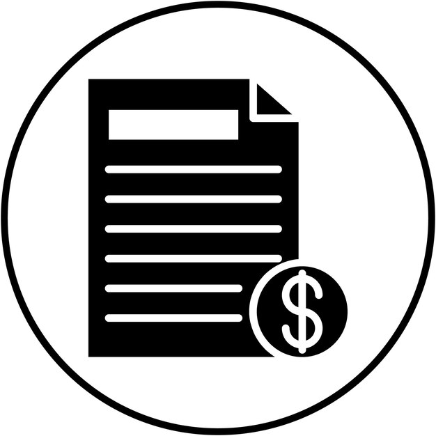 El icono del vector de la factura se puede utilizar para el conjunto de iconos de compras y comercio electrónico