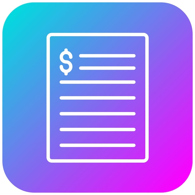 El icono del vector de la factura se puede utilizar para el conjunto de iconos de finanzas y dinero