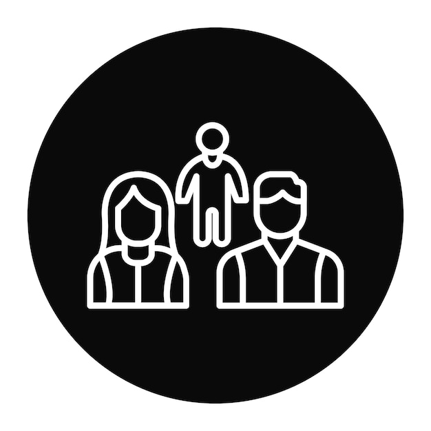 El icono del vector de la familia feliz se puede usar para el conjunto de iconos de comodidad