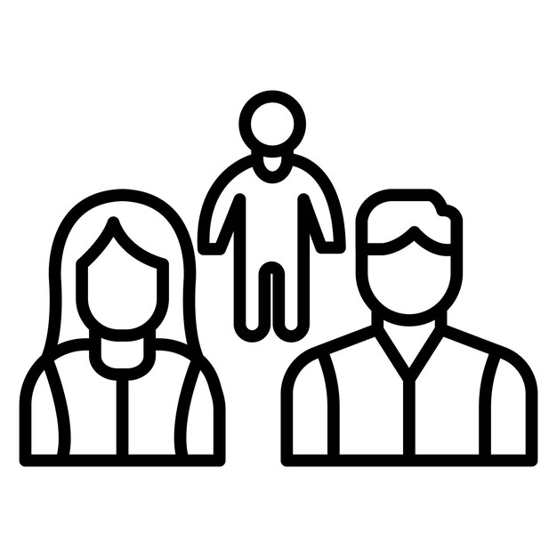 El icono del vector de la familia feliz se puede usar para el conjunto de iconos de comodidad