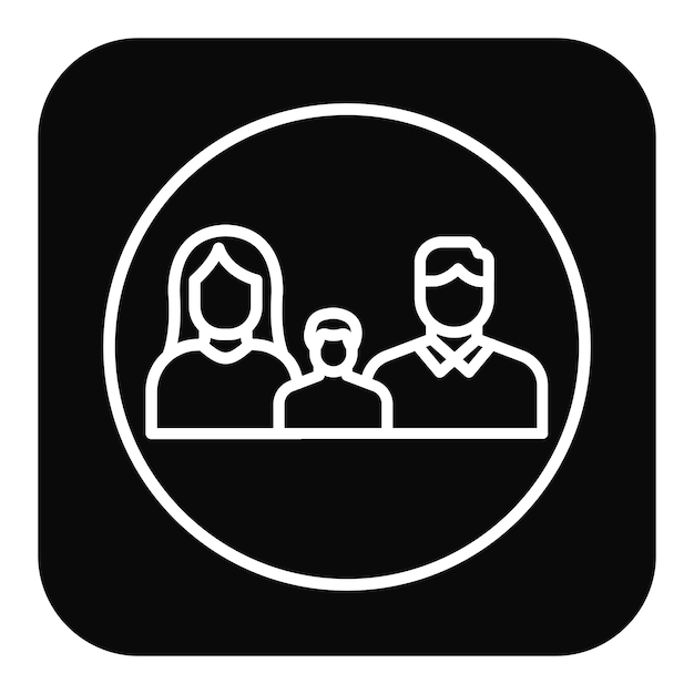 El icono del vector familiar se puede utilizar para el conjunto de iconos de Derechos Humanos