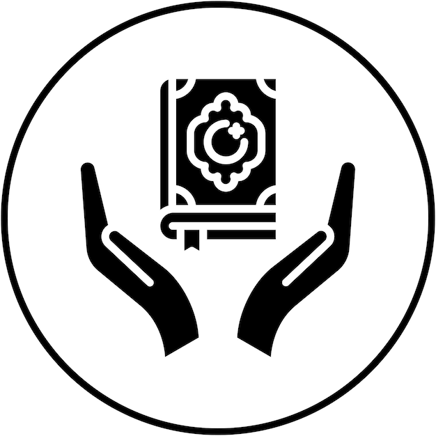 El icono del vector de la fe se puede usar para el conjunto de iconos de Ramadán