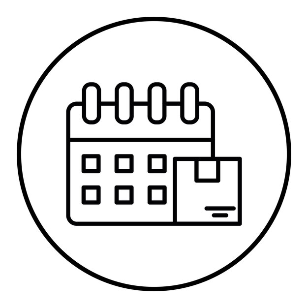 El icono del vector de la fecha de entrega se puede utilizar para el conjunto de iconos del almacén