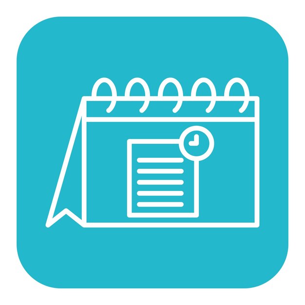 El icono del vector de la fecha del examen se puede utilizar para el conjunto de iconos de educación en línea
