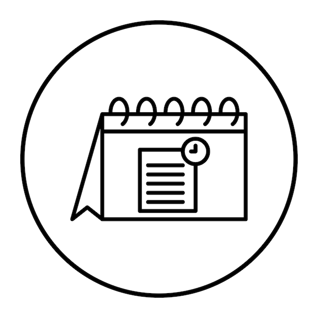 El icono del vector de la fecha del examen se puede utilizar para el conjunto de iconos de educación en línea