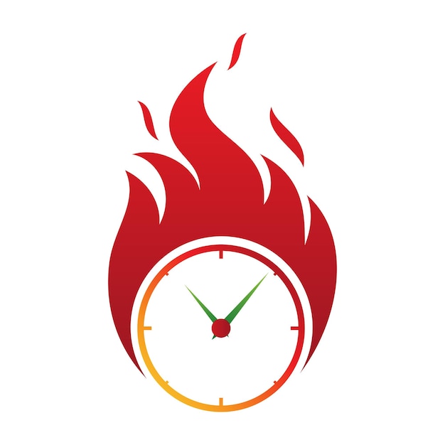 Icono de vector de fecha límite de fuego de reloj en estilo abstracto