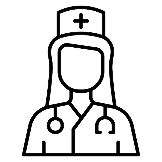 El icono del vector femenino de la enfermera se puede utilizar para el conjunto de iconos de enfermería