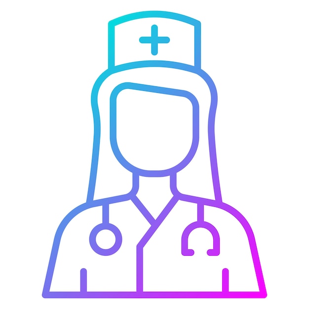 El icono del vector femenino de la enfermera se puede utilizar para el conjunto de iconos de enfermería