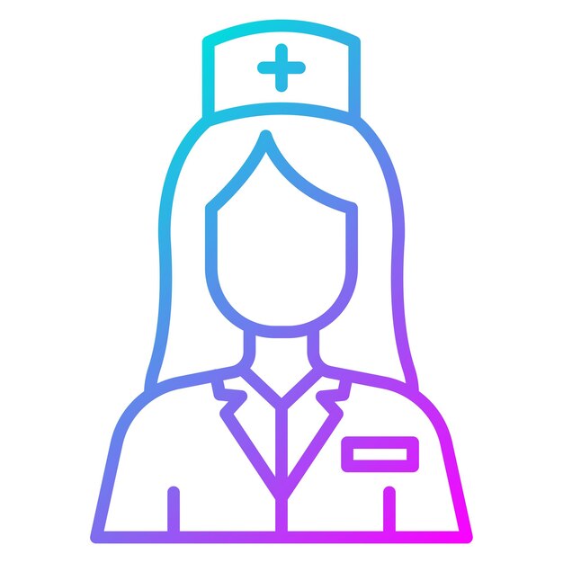 El icono del vector femenino de la enfermera se puede utilizar para el conjunto de iconos de enfermería