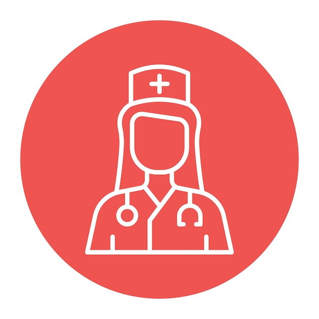 El icono del vector femenino de la enfermera se puede utilizar para el conjunto de iconos de enfermería