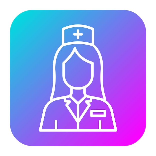 El icono del vector femenino de la enfermera se puede utilizar para el conjunto de iconos de enfermería