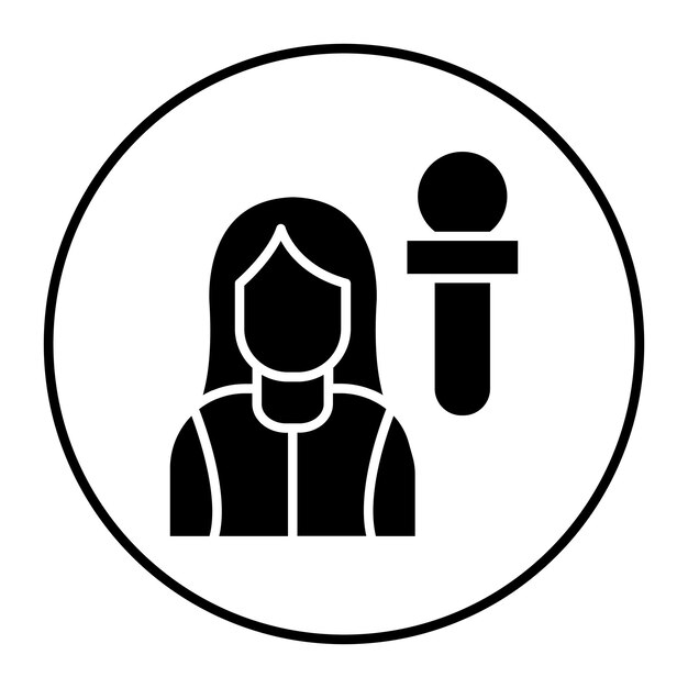 El icono del vector femenino del presentador se puede utilizar para el conjunto de iconos de formación empresarial