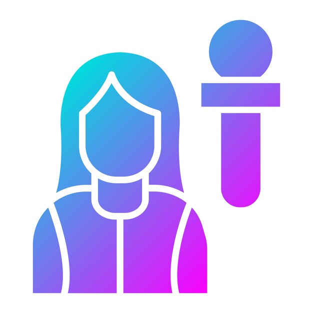 El icono del vector femenino del presentador se puede utilizar para el conjunto de iconos de formación empresarial