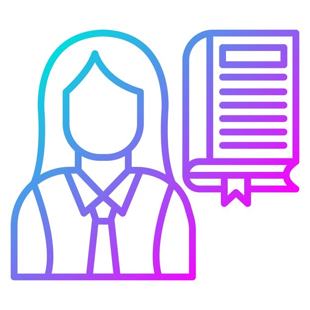 Icono de vector femenino puede usarse para el conjunto de iconos de literatura