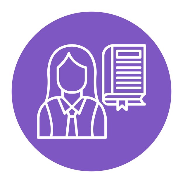 Icono de vector femenino puede usarse para el conjunto de iconos de literatura