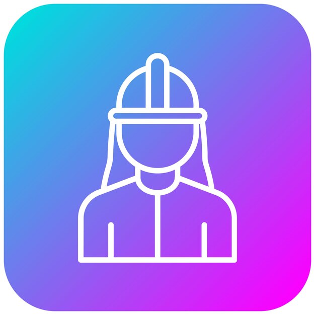 Icono de vector femenino de trabajador Puede utilizarse para el conjunto de iconos de fabricación