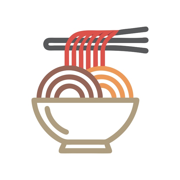 El icono del vector de los fideos