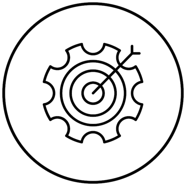 El icono del vector de fijación de objetivos se puede utilizar para el conjunto de iconos del plan de acción