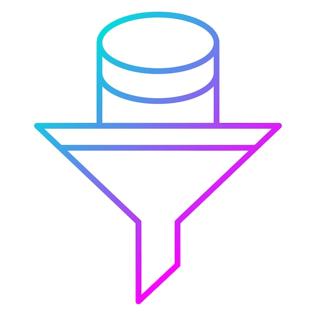 El icono del vector de filtrado de datos se puede utilizar para el conjunto de iconos de análisis de datos
