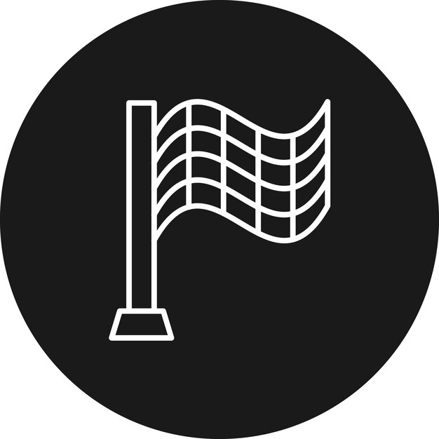 El icono del vector de finalización de la bandera se puede utilizar para el conjunto de iconos deportivos