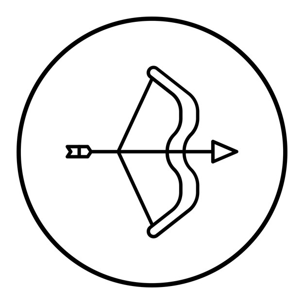 El icono del vector flecha del arco se puede usar para el conjunto de iconos del desierto