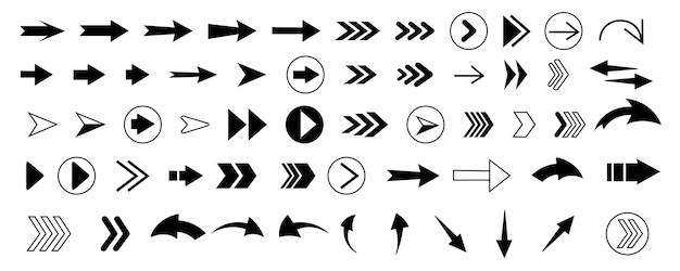Icono de vector de flecha. Conjunto grande de flecha simple