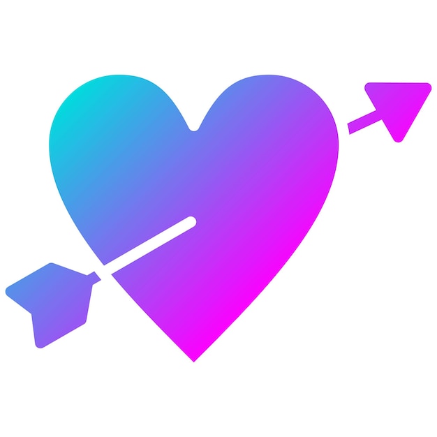 El icono del vector de la flecha del corazón se puede usar para el conjunto de iconos de tiro con arco