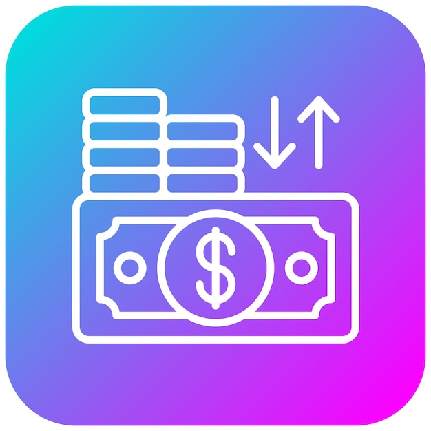 El icono del vector de flujo de caja se puede utilizar para el conjunto de iconos de finanzas y dinero