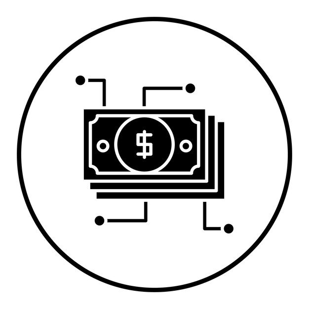 El icono del vector de flujo de dinero se puede utilizar para el conjunto de iconos de SEO y SEM