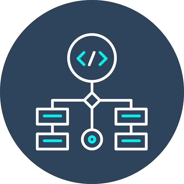 El icono del vector de flujo de trabajo se puede utilizar para el conjunto de iconos de codificación y desarrollo