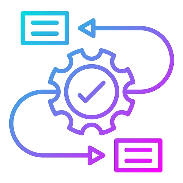 El icono del vector de flujo de trabajo se puede utilizar para el conjunto de iconos del plan de acción