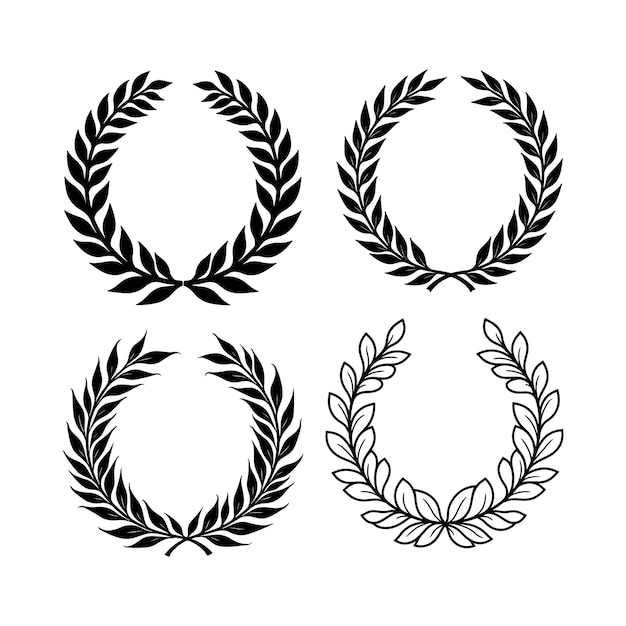 Icono de vector foliado de laurel circular