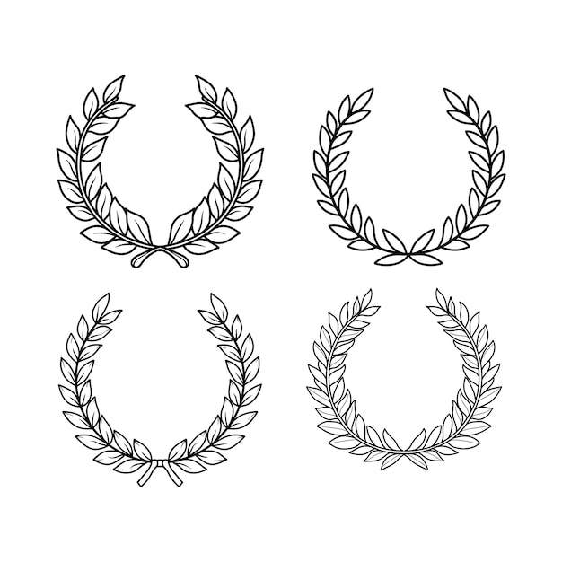 Icono de vector foliado de laurel circular