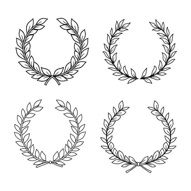 Icono de vector foliado de laurel circular