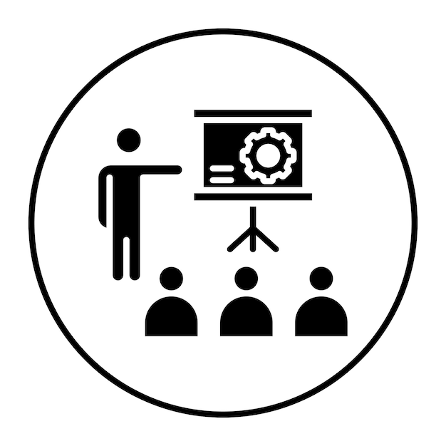 El icono del vector de formación en el trabajo puede utilizarse para el conjunto de iconos de formación empresarial