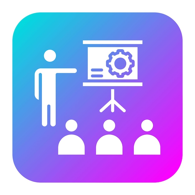 El icono del vector de formación en el trabajo puede utilizarse para el conjunto de iconos de formación empresarial