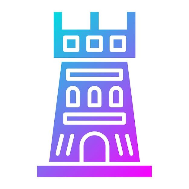 El icono del vector de la fortaleza se puede usar para el conjunto de iconos de la historia