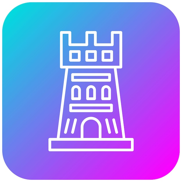 El icono del vector de la fortaleza se puede usar para el conjunto de iconos de la historia