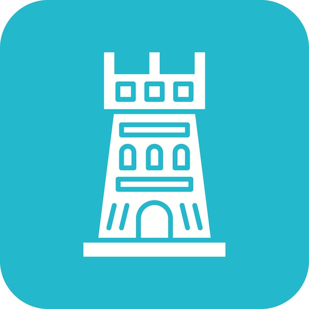El icono del vector de la fortaleza se puede usar para el conjunto de iconos de la historia