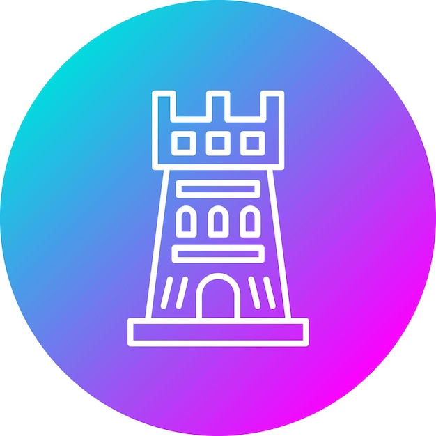 El icono del vector de la fortaleza se puede usar para el conjunto de iconos de la historia