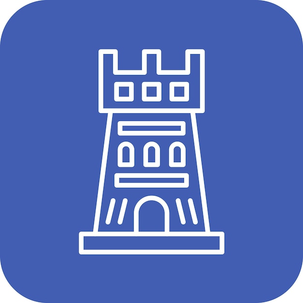 El icono del vector de la fortaleza se puede usar para el conjunto de iconos de la historia