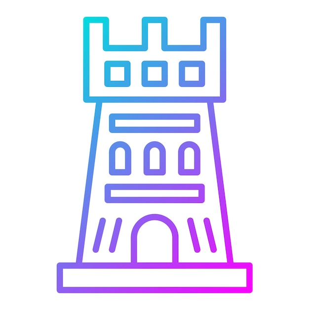 El icono del vector de la fortaleza se puede usar para el conjunto de iconos de la historia