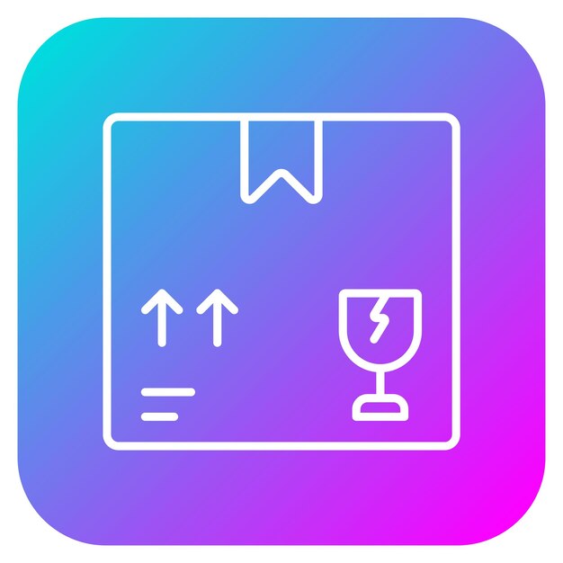El icono de vector frágil se puede utilizar para el conjunto de iconos de entrega y logística