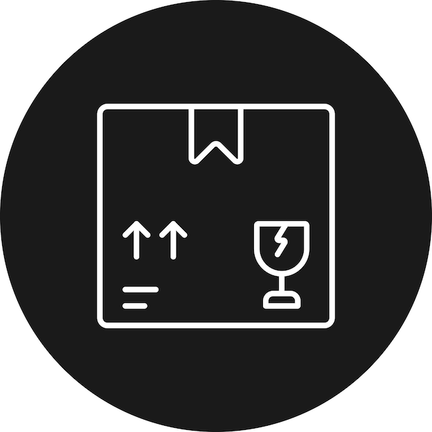 El icono de vector frágil se puede utilizar para el conjunto de iconos de entrega y logística