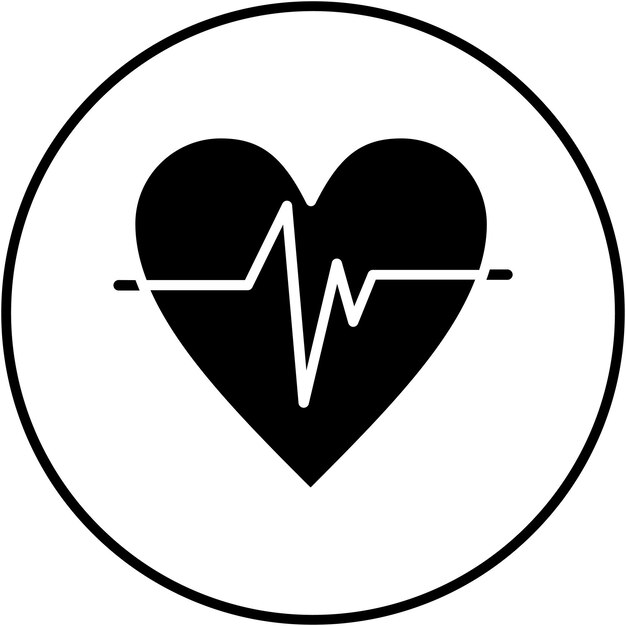 El icono del vector de frecuencia cardíaca se puede usar para el conjunto de iconos de la aplicación de entrenamiento