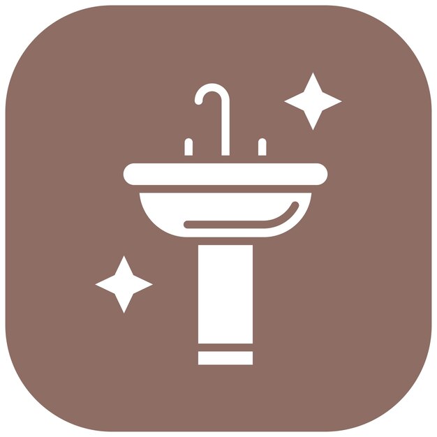 El icono del vector del fregadero de limpieza se puede utilizar para la limpieza y el conjunto de íconos de limpio
