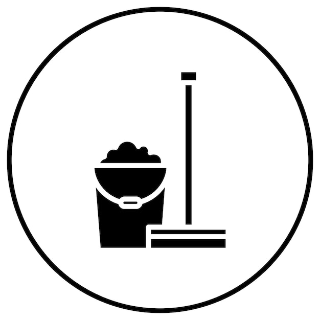 El icono del vector de fregado se puede usar para el conjunto de iconos de limpieza de la casa