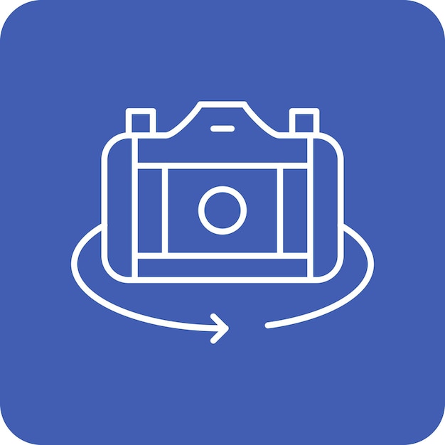El icono del vector frontal de la cámara se puede utilizar para el conjunto de iconos de fotografía