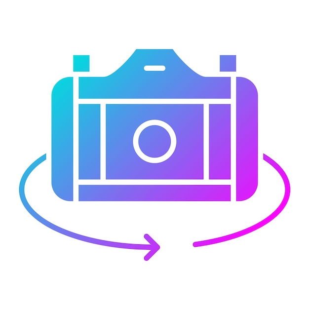 El icono del vector frontal de la cámara se puede utilizar para el conjunto de iconos de fotografía