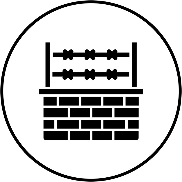 El icono del vector de la frontera del escudo se puede usar para el conjunto de iconos de inmigración